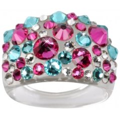 Prsten LEVIEN BY SWAROVSKI Bubble PINK/TURQUOIS RBB50PTY